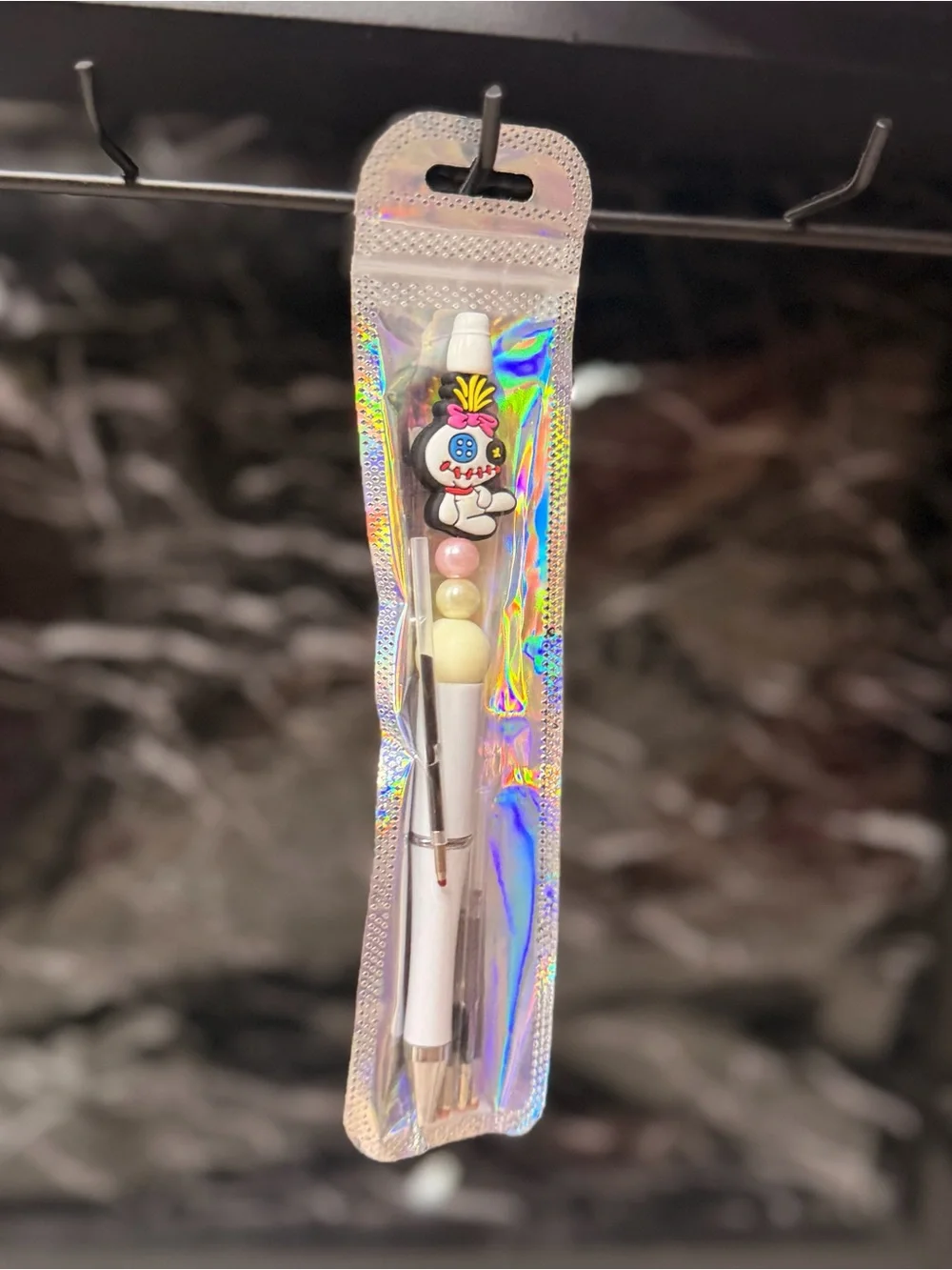 Stitch Voodoo Doll Focal Bead Pen Black & Blue Ink